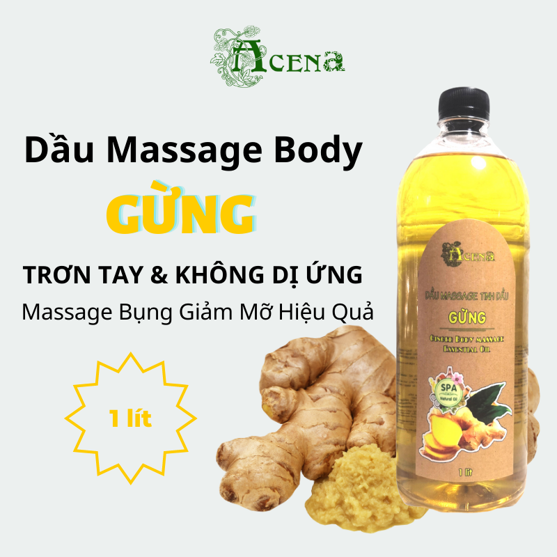 Dầu Massage Body Tinh Dầu Gừng ACENA - Ảnh 4