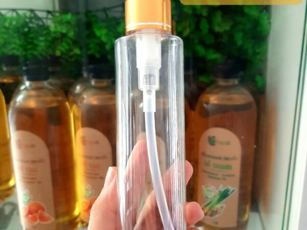 Vỏ Chai Nhựa 150ml Trong Suốt + Nắp Bơm Gel Mạ Vàng Chiết Dầu Massage