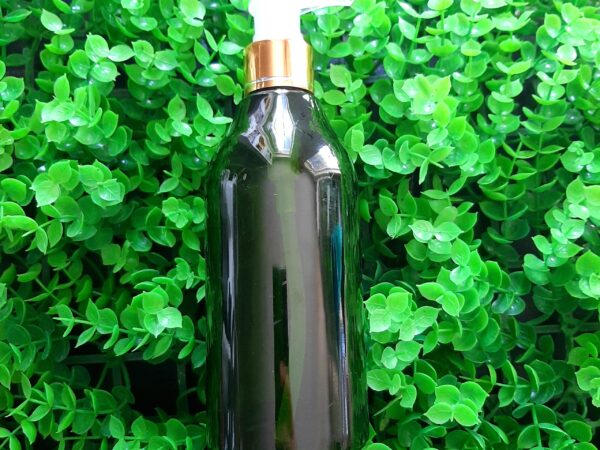 Vỏ Chai Nhựa 300ml Xanh Lá + Nắp Bơm Gel Mạ Vàng Chiết Dầu Massage